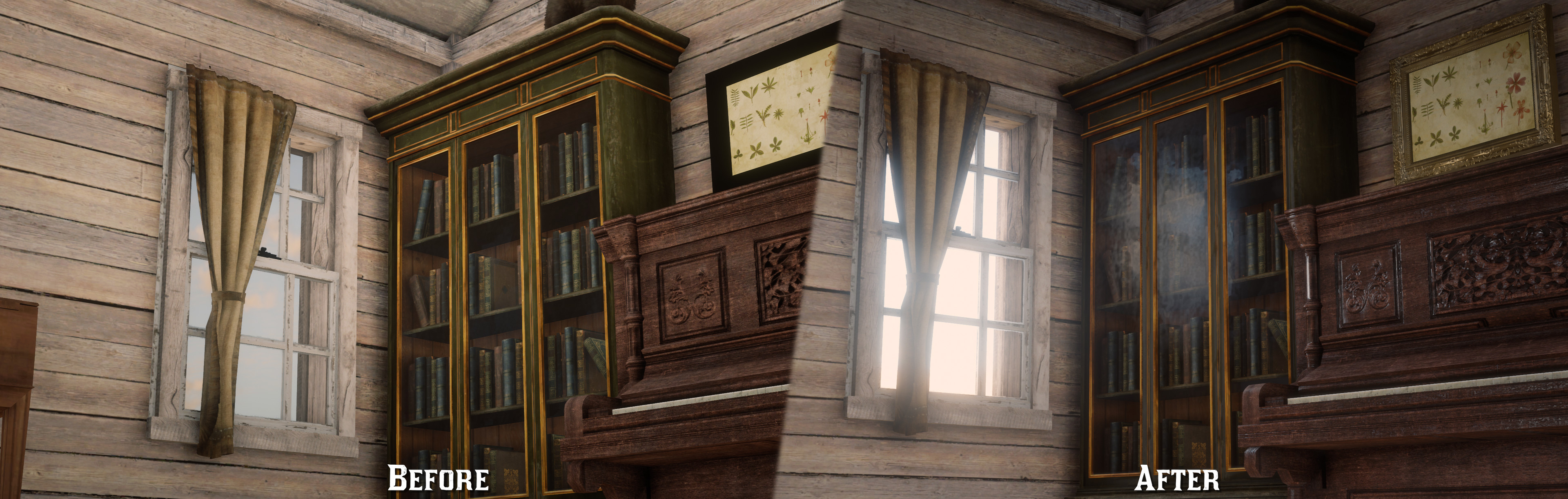 Before and after of a custom school interior
